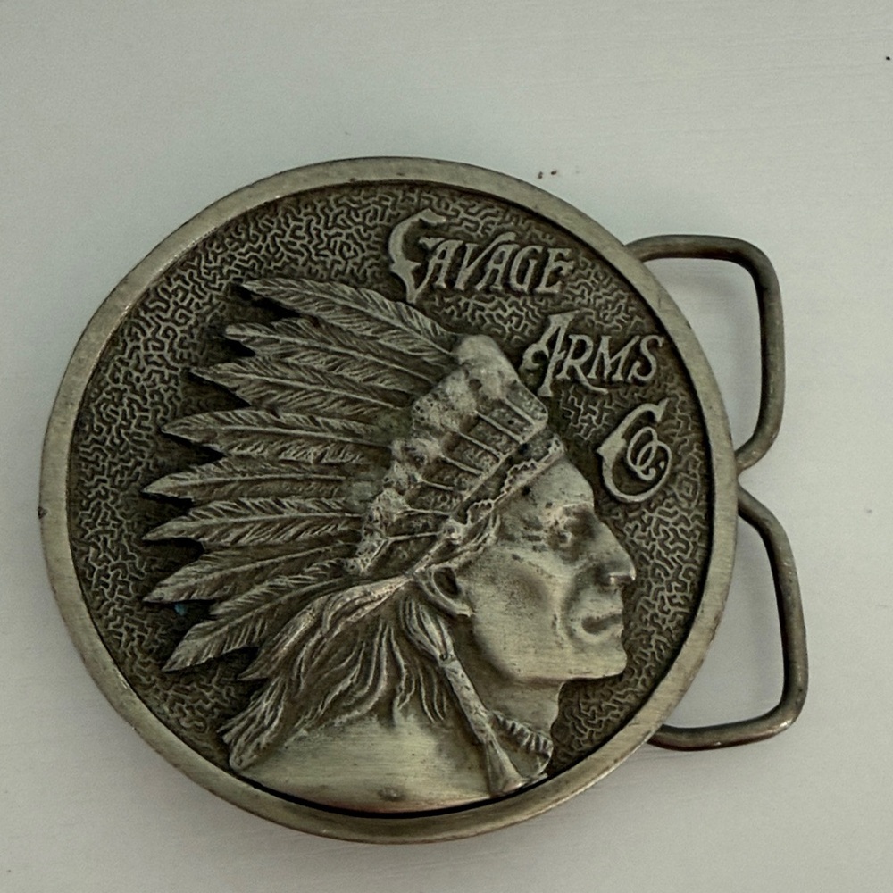 Vintage Brass Savage Arms Company Unisex Belt Buckle in Excellent Condition